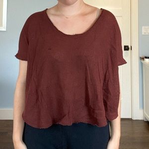 Urban Outfitters Maroon Knitted Tee